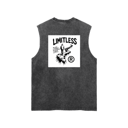 Limitless Snow Washed Frayed Hem Tank Top by ODMPOD