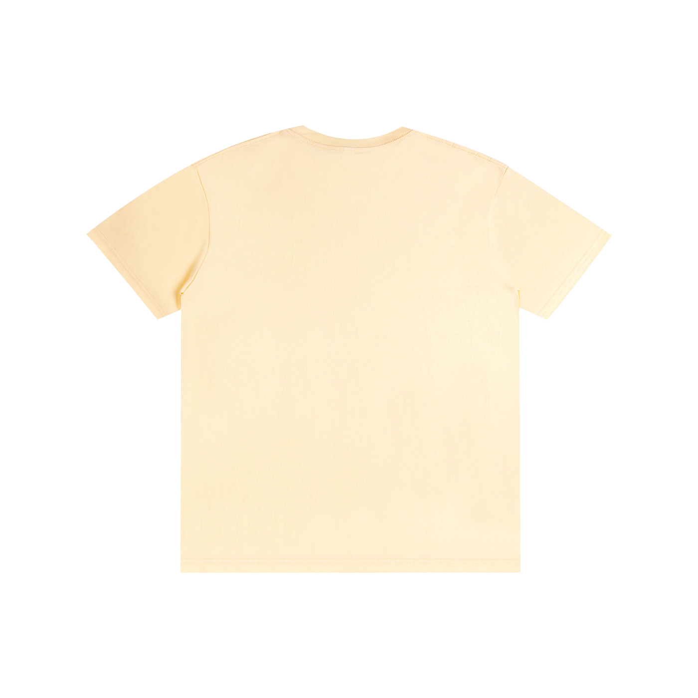 Unisex T-shirt, light apricot, crew neck, short sleeves, plain back view