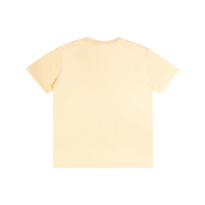 Unisex T-shirt, light apricot, crew neck, short sleeves, plain back view